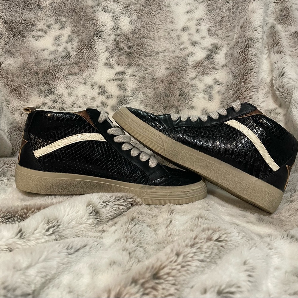 Step Up Your Style: Black Python High-Top Sneakers - image 4